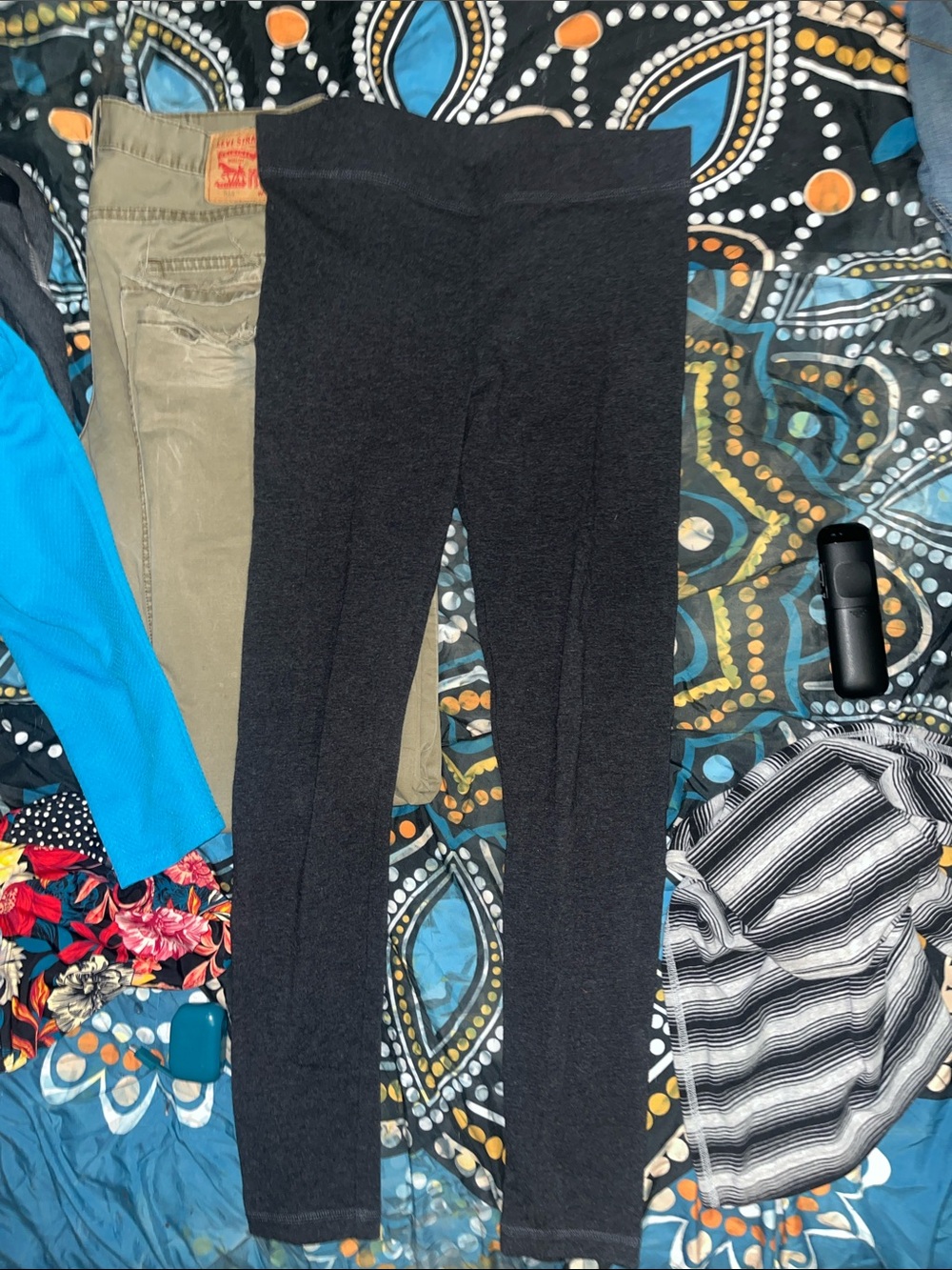 Nicole Miller Black Full-Length Leggings medium